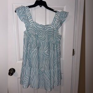 Women's Blue Zebra Print Dress